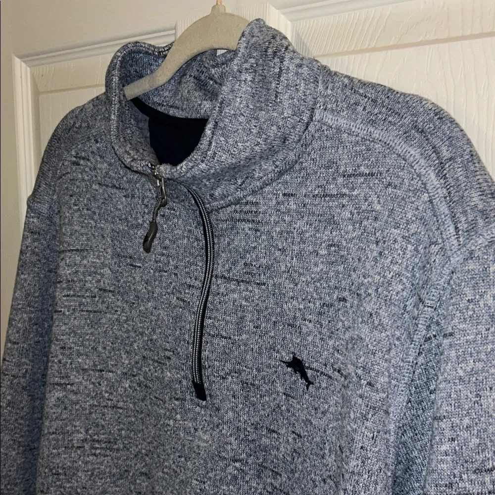 Tommy Bahama Mens‎ Glacier Bay Heathered Blue Quarter Zip Pullover Size XL - Picture 6 of 11